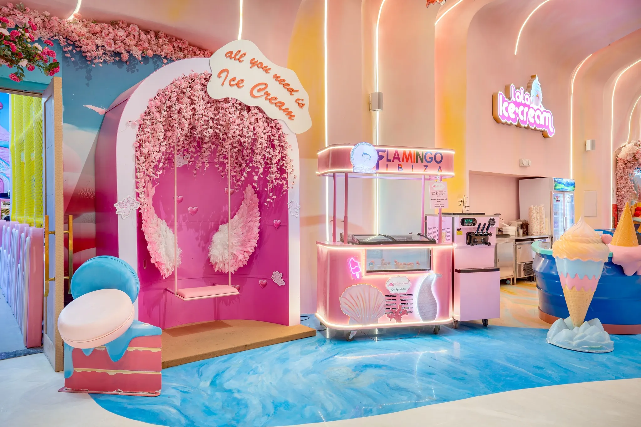 Lala Ice Cream, Flamingo Ibiza Hải Tiến: thiết kế và thi công trọn gói 417 m² không gian trải nghiệm trong chưa đầy 5 tháng