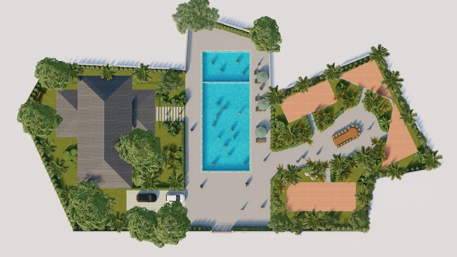 Mặt bằng tổng thể Sum Villa Lương Sơn, thiết kế homestay và villa nghỉ dưỡng